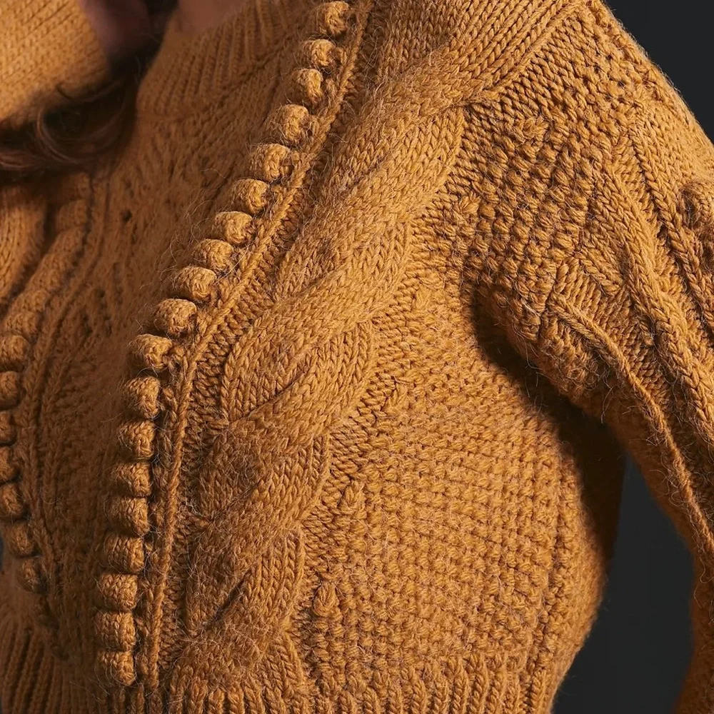 Anthropologie Cropped Cable Knit Sweater - Picture 3 of 3